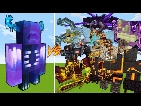 Fully Enchanted Warden VS L_Ender's Cataclysm Bosses / Minecraft Mob Battle