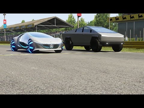 Thumbnail for Mercedes-Benz Vision AVTR vs Tesla Cybertruck at Monza Full Course by rall, Sports car, rally, Mercedes-Benz, Car, Truck, Mercedes-Benz Vision SLA