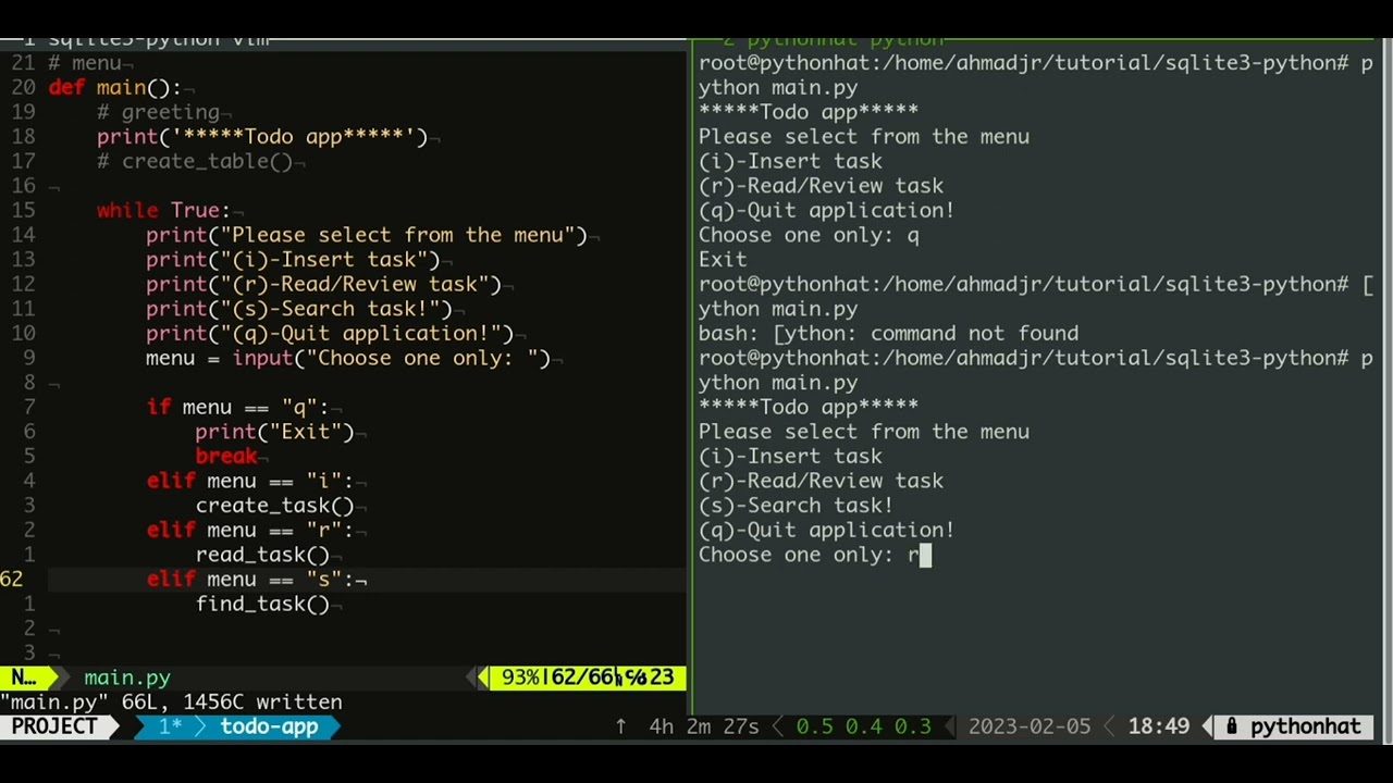 Todo app CRUD Python-SQLite3 part-5 search task