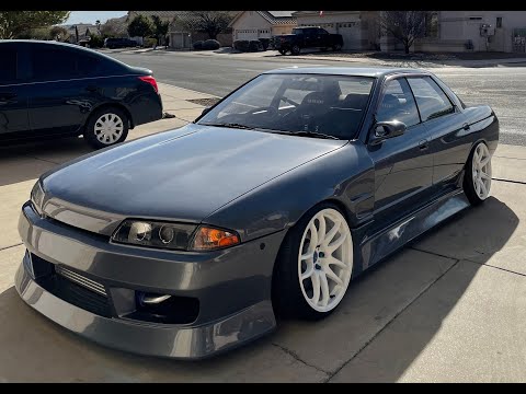 Mounting the BN Sports front bumper on the R32 Skyline!