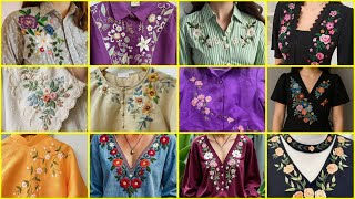Hand embroidery designs for formal dresses / hand embroidered shirts/ threadwork 