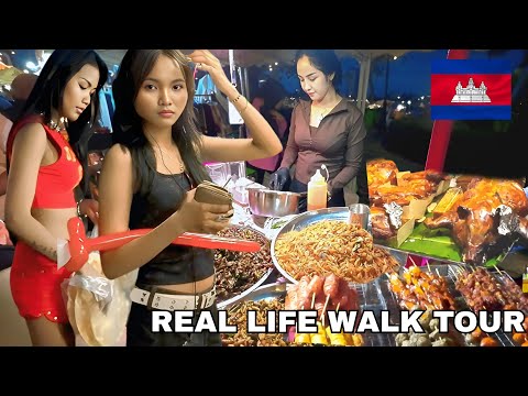 Inside Cambodia Today: Most Popular Street Food Scene in Phnom Penh & Night Market Walk Tour 