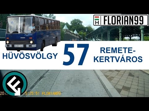 BKV 57-es busz útvonala (Hűvösvölgy - Remetekertváros - Hűvösvölgy)
