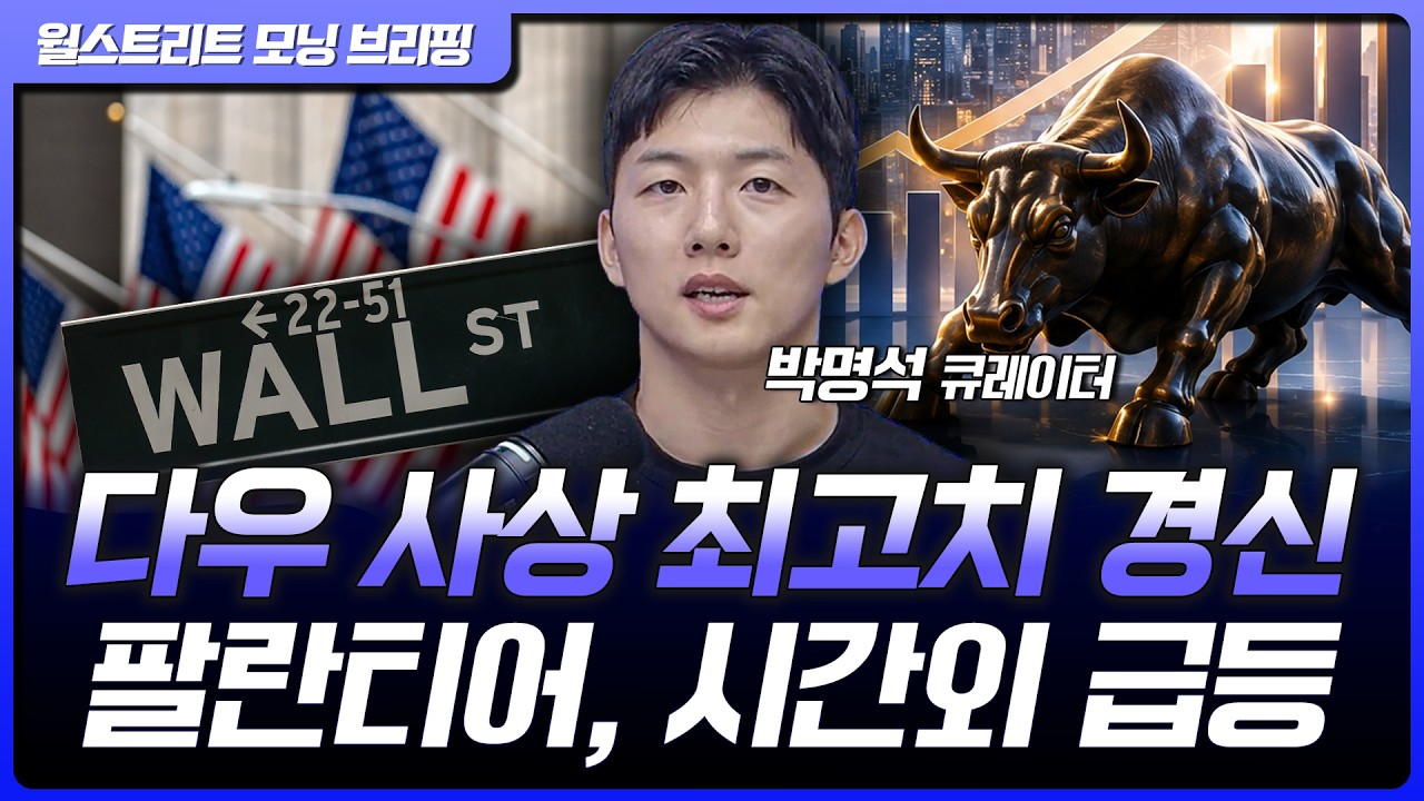팔란티어, 시간외 호실적에 급등...다우 '사상 최고치' 경신 [월가 뉴스레터]