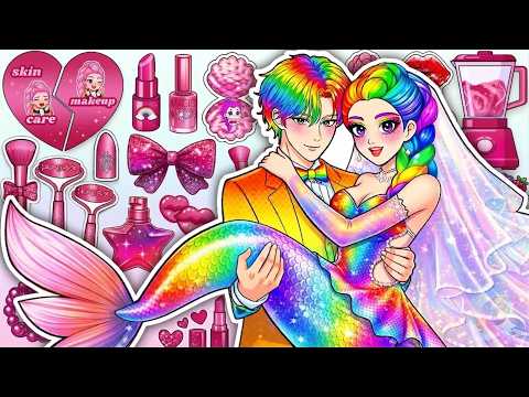Rumi x Jinu Mermaid Beauty Glow Up 🧜‍♀️ KPOP DEMON HUNTERS Paper DIY Skincare 💄 Paper Dolls DIY