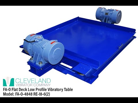 Flat Deck Low Profile Vibratory Table to Settle Material in Bags  - Cleveland Vibrator Co.