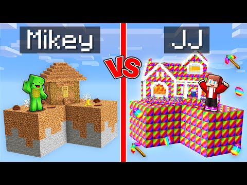 Mikey vs JJ OP Skyblock Survival Battle in Minecraft (Maizen)