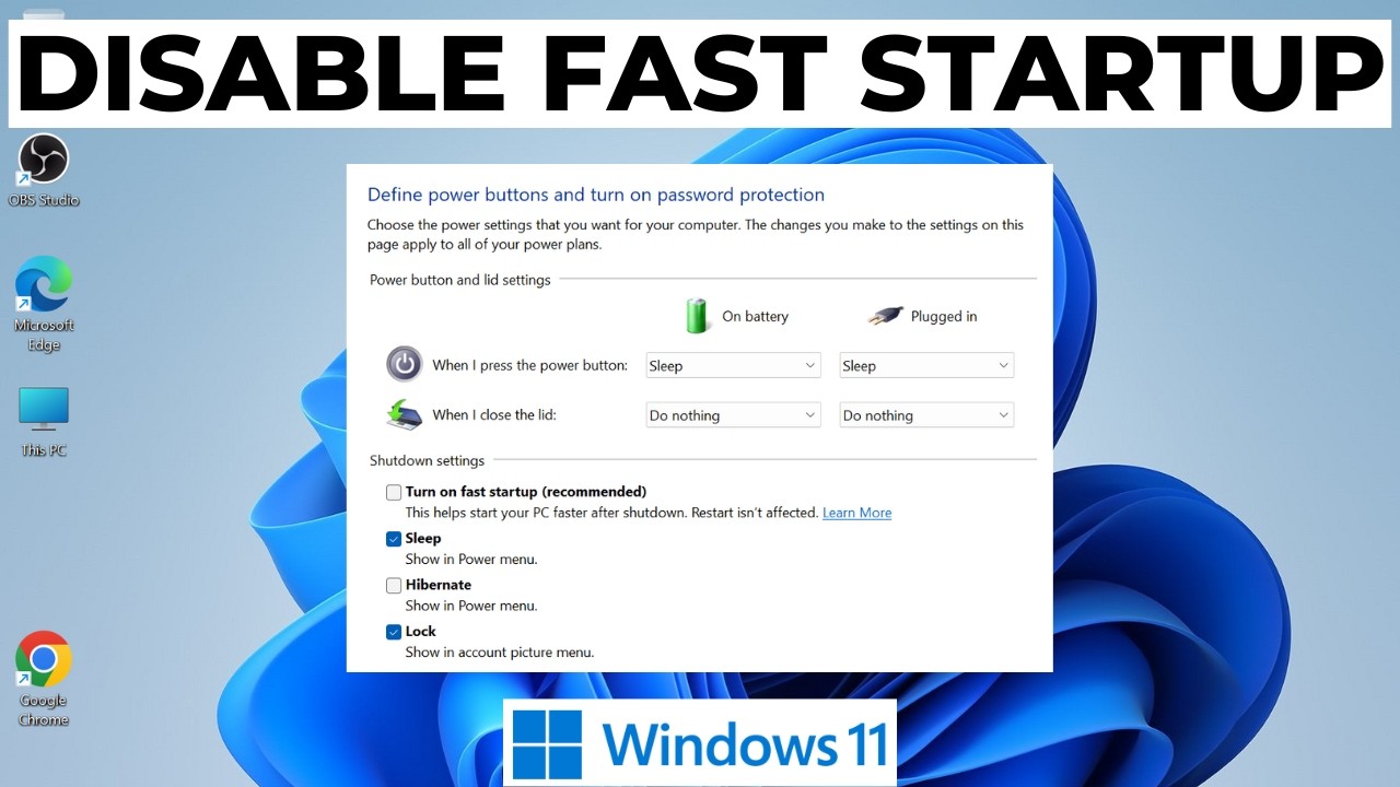 How to Disable (Turn Off) Fast Startup in Windows 11 2024