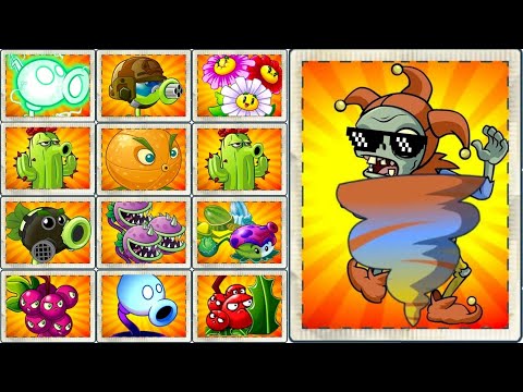 PvZ 2 Challenge! - How Many Plants Can Defeat Jester Zombie With 1 Plant Food ?