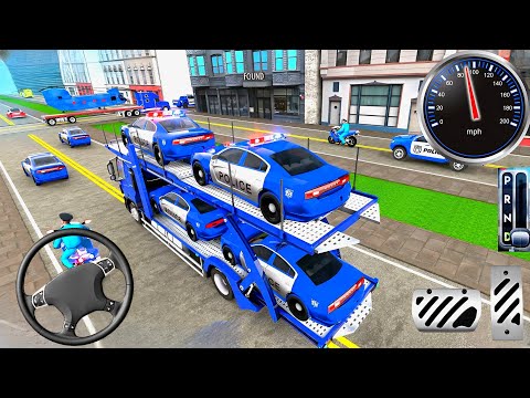 Us Police Car Transport Trailer Truck Driving Simulator 3D - Android Gameplay #2