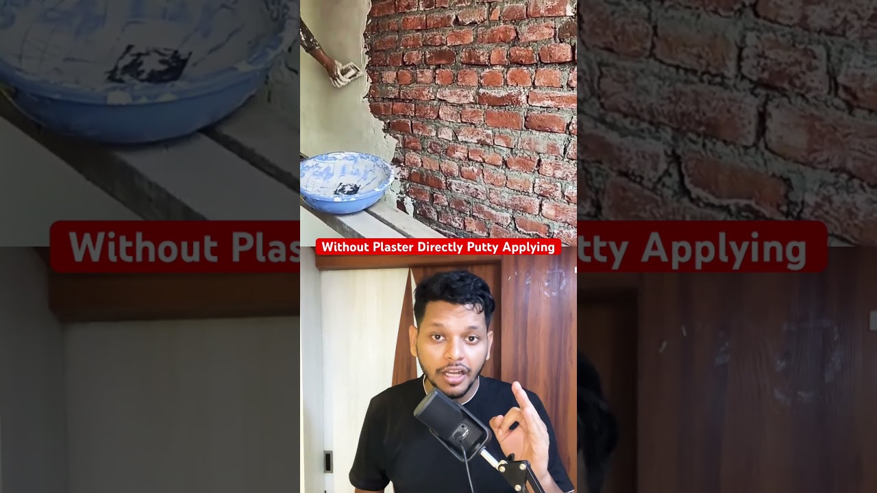 Without Plaster Applying Putty 😳❌ #construction