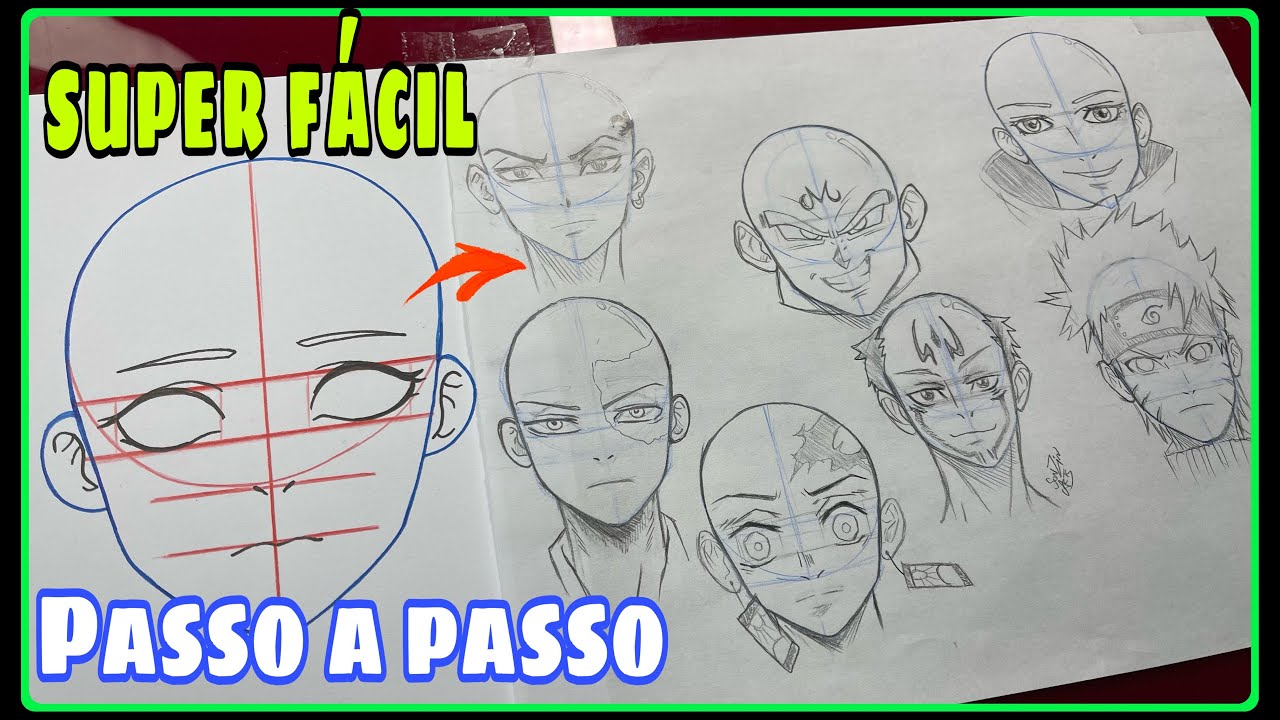 COMO DESENHAR QUALQUER PERSONAGEM DE ANIME PASSO A PASSO ESBOÇO
