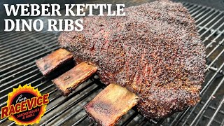 SMOKED BEEF DINO RIBS & THE WEBER KETTLE!! A MATCH MADE IN BBQ HEAVEN!!  SIMPLE & DELICIOUS!!