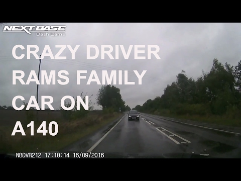 Crazy driver rams family car on A140 near Diss