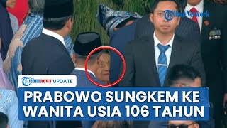 Momen Prabowo Sungkem ke Sosok Wanita Berusia 106 Tahun seusai Upacara Penurunan Bendera
