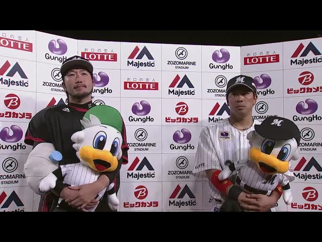 マリーンズ・石川投手・角中選手ヒーローインタビュー 2018/5/22 M-F