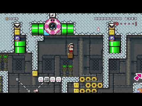 難しいけど、ミスをしたら簡単になるコース　^～^ by コテツ♪ - Super Mario Maker - No Commentary 1bw