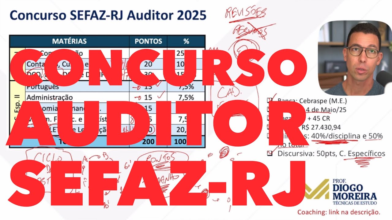 Concurso SEFAZ-RJ 2025 - Auditor: Análise do edital e dicas de estudo