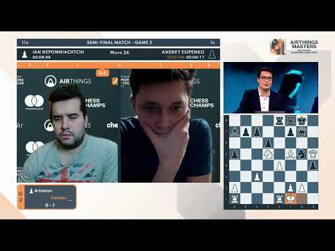 Ian Nepomniachtchi vs Andrey Esipenko | Semi Finals Game 3 CCT Airthings Masters 2022