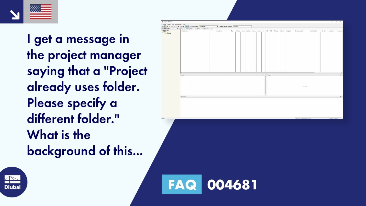 [EN] FAQ 004681 | I get a message in the Project Manager saying that a "Project already uses folder ...