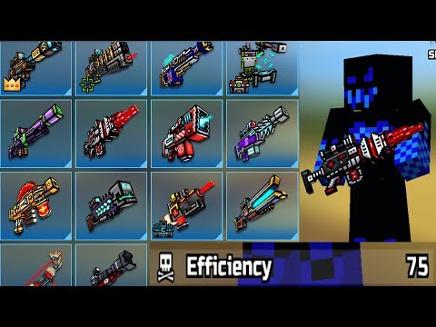 Pixel Gun 3D - Using All 75 efficiency Mythical  Sniper Weapons Challenge