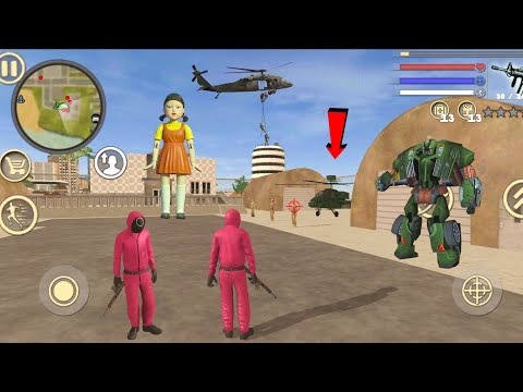 Squid Worker Rope Hero Vegas Strange Gangster (Tank Stolen in Army Base) - Android Gameplay HD
