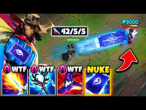 Twisted Fate but my Blue Card is a Gigantic NUKE that one shots (42 KILLS, 120K DAMAGE)