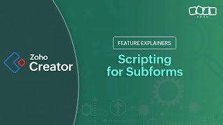 Deluge Scripting For Subforms | Zoho Creator