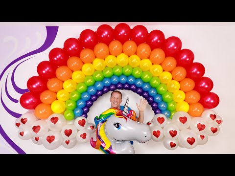 HOW TO MAKE A BALLOON ARCH 🌈 (balloons rainbow column) balloon decoration ideas - gustavo gg