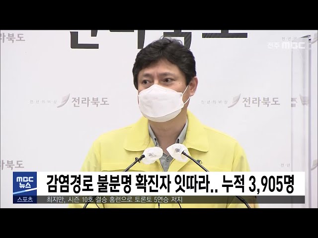 감염경로 불분명 확진자 잇따라 .. 누적 3,905명