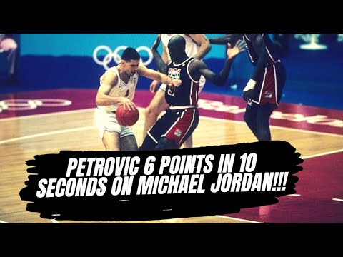 Drazen Petrovic scores 6 pts in 10 seconds ON MICHAEL JORDAN!!!