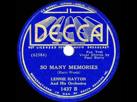 1937 Lennie Hayton - So Many Memories (Paul Barry, vocal)