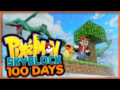100 DAYS IN PIXELMON SKYBLOCK! Pokemon Minecraft Mod!