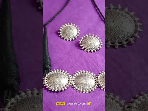 #Chumki'sCreation#HandmadeJewellery#Germansilver#StylishChokerSet#8013973141👈Booking