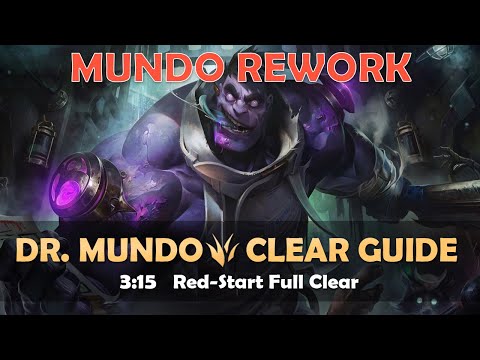 [Season 11.11 PBE] Dr. Mundo Rework Jungle Clear Guide | 3:15 Red-Start Full Clear
