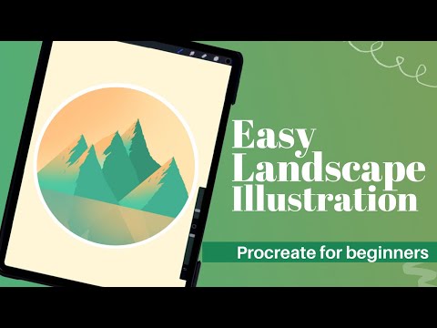 Easy LANDSCAPE drawing in Procreate | Digital drawing for beginners