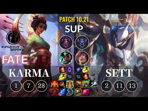 IG Fate Karma vs Sett Sup - KR Patch 10.21