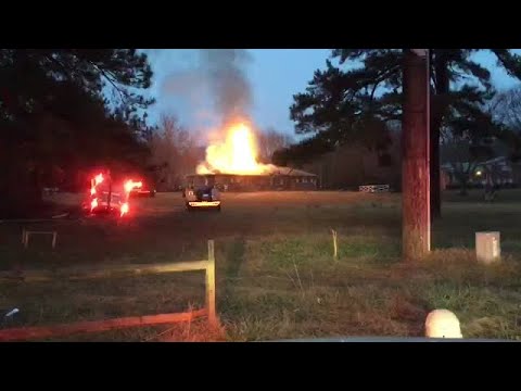 Firefighters respond to house fire off Highway 178 in Liberty