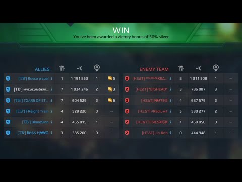 War Robots TB vs HEAT [MY FIRST EVER TRIPLE MILLION GAME] on Springfield (15th August 2017)