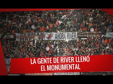 "River vs. Guaraní: Copa Libertadores - La gente de River llenó el Monumental" Barra: Los Borrachos del Tablón • Club: River Plate