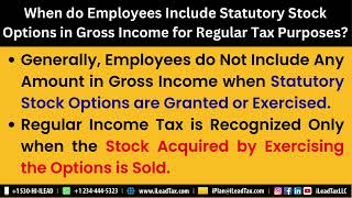 Oct 01, Wednesday - About Statutory Stock Options