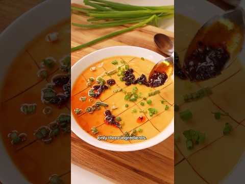 Silky Chinese Steamed Eggs - easy and delicious, only needs 3 ingredients and 15 minute make!