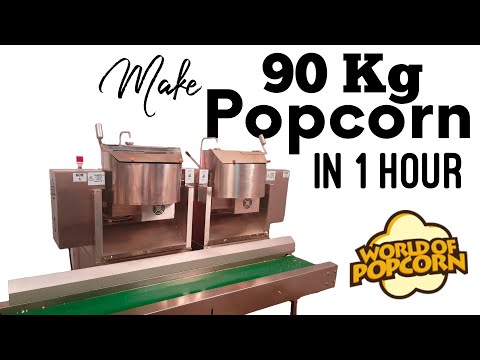 Dual Kettle Set Up 90 kg/ hour Industrial Popcorn Making Machine