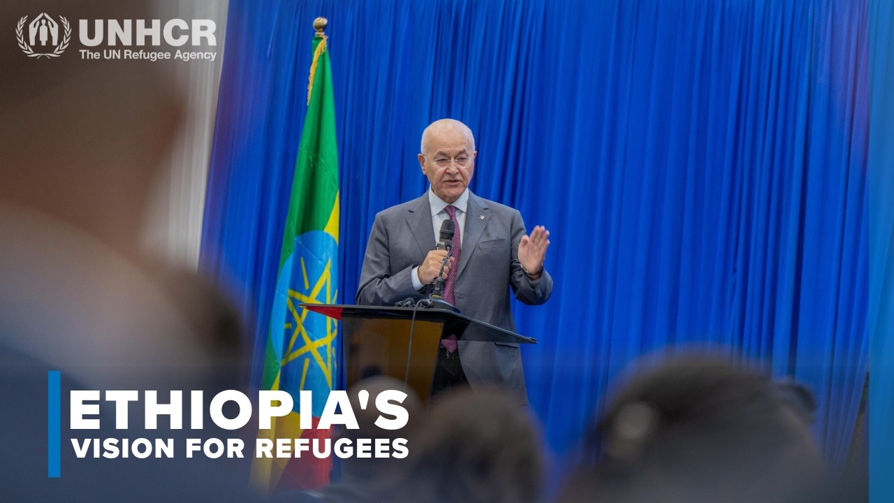 Barham Salih speaking at the launch of Ethiopia's Makatet Roadmap