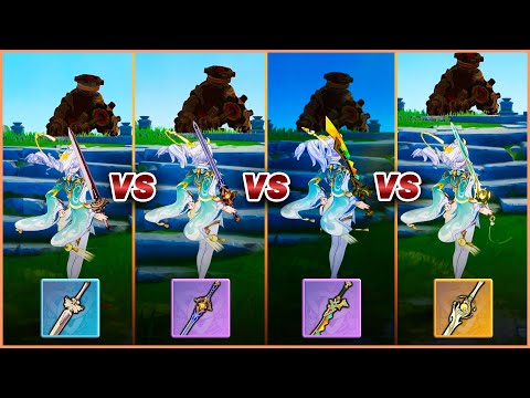 Zibai Weapon Comparison | Cinnabar vs HoD vs Flute vs Moonshard | Genshin Impact