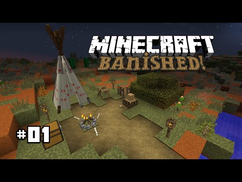 Banished-Harsh Survival | Surviving The First Night | #1 (Minecraft 1.10.2)