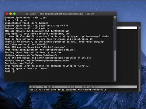 UW Madison Intro to GDB