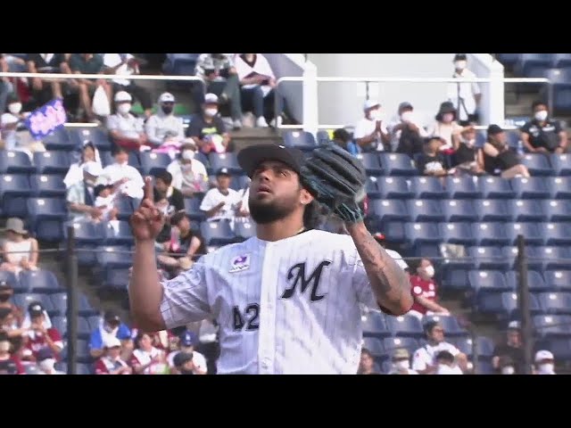【8回表】来日2勝目をマーク!! マリーンズ・オスナ 勝ち越しを引き寄せる好リリーフ!! 2022年7月2日 千葉ロッテマリーンズ 対 東北楽天ゴールデンイーグルス