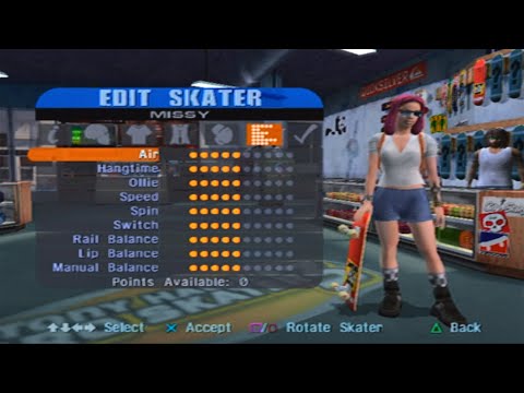 Let's Play Tony Hawk's Pro Skater 3 [PS2] Part 1- Create A Female Skater