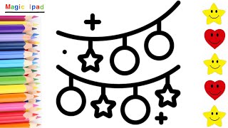 Como dibujar LUCES DE NAVIDAD | dibujos para niños 💓⭐ How to draw CHRISTMAS LIGHTS | for kids